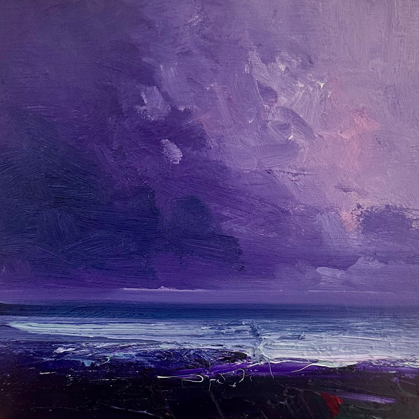 North Sea storm oil painting by Norfolk Artist Richard K Blades