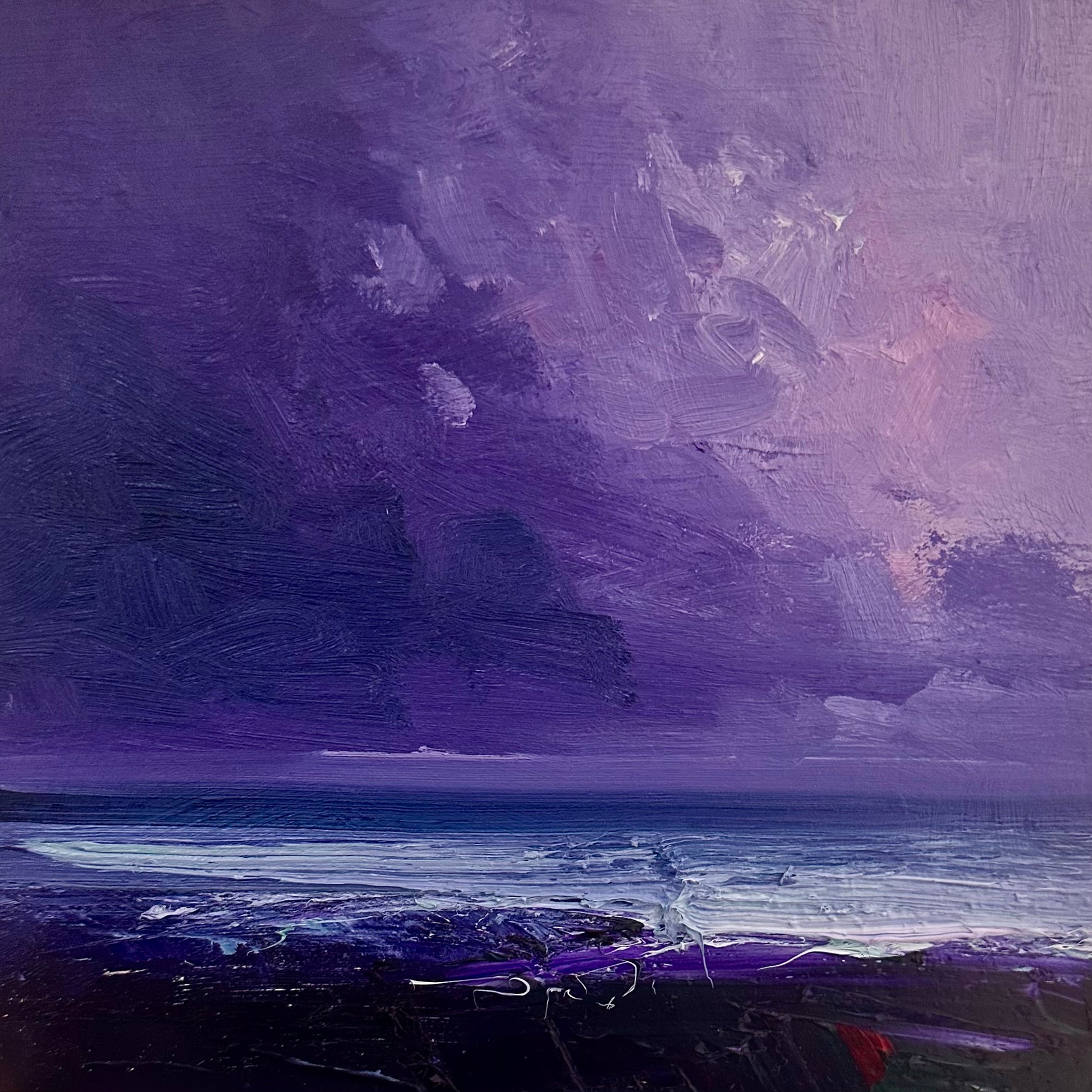 North Sea storm oil painting by Norfolk Artist Richard K Blades
