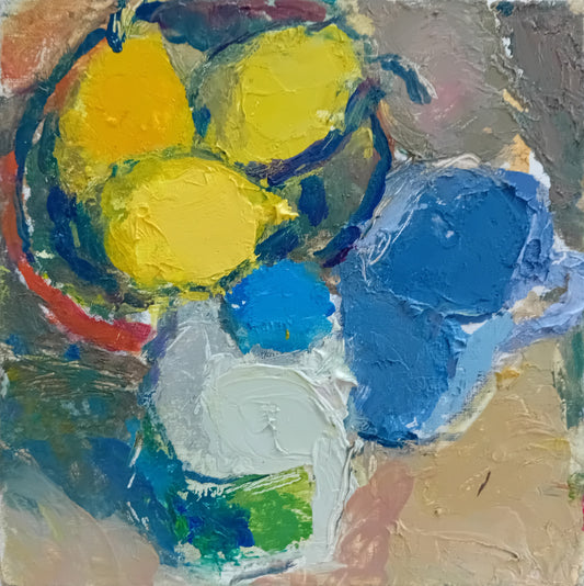Michael Weller : Pears with Milk and Blue Jug