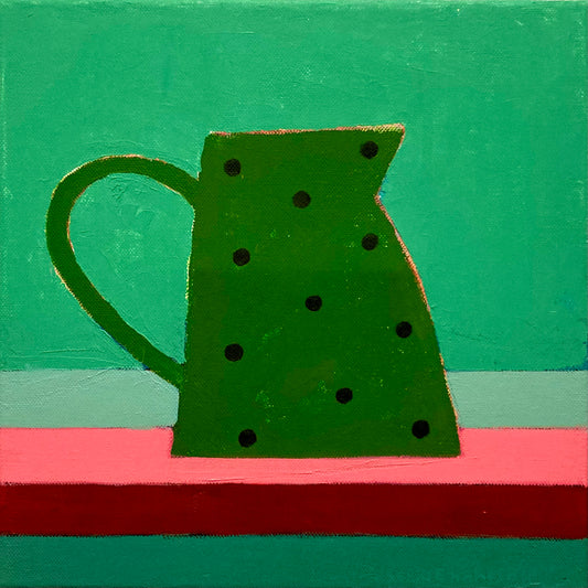 Sophie Harding - Green Jug on Stripes