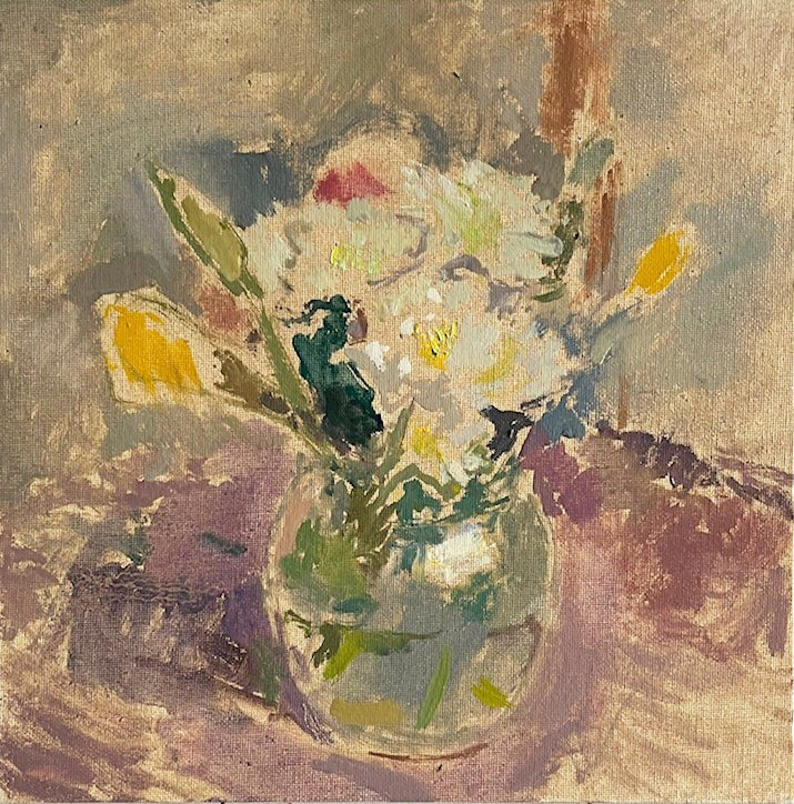 Daniel Shadbolt - Small Floral In A Glass Jar