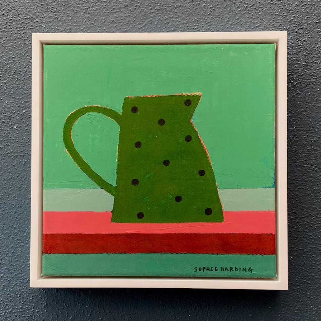 Sophie Harding - Green Jug on Stripes