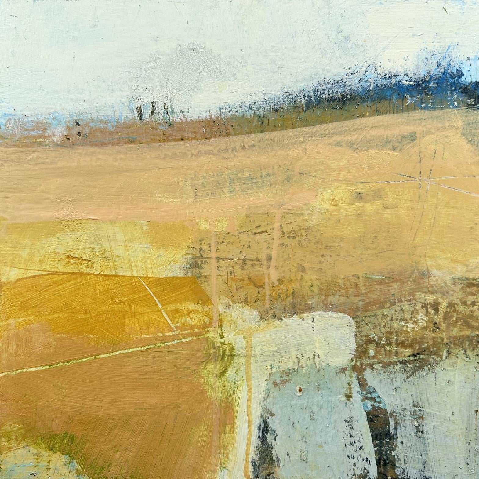 Abstract art with earthy tones and textured brushstrokes