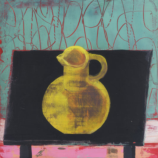 Yellow Jug. Acrylic on panel painting by Gabriella Buckingham