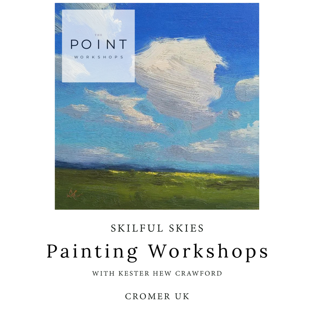 Painting workshop with Kester Crawford. Painting class in Cromer, Norfolk UK. The Point Contemporary Art Gallery