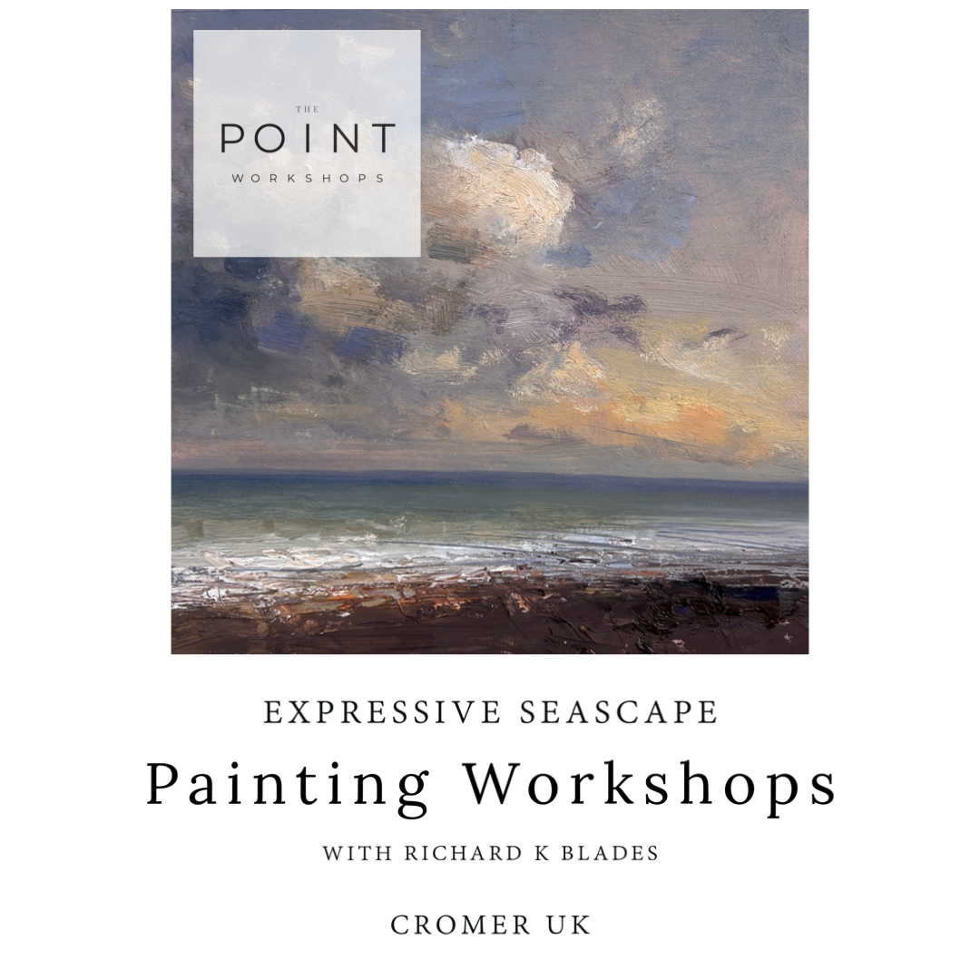 Oil seascape painting classes, lessons and workshop in Norfolk. With Richard K Blades, Taking place at The Point Contemporary in Cromer, North Norfolk