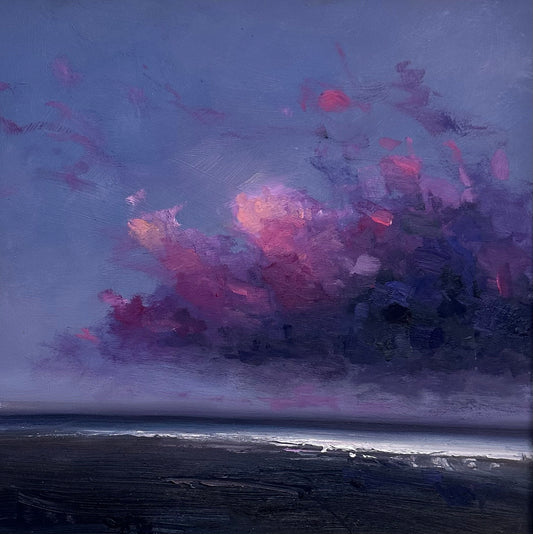 Purple Light, Oil on panel painting by Richard K Blades. Available from The Point Contemporary, Art Gallery in Cromer, North Norfolk UK