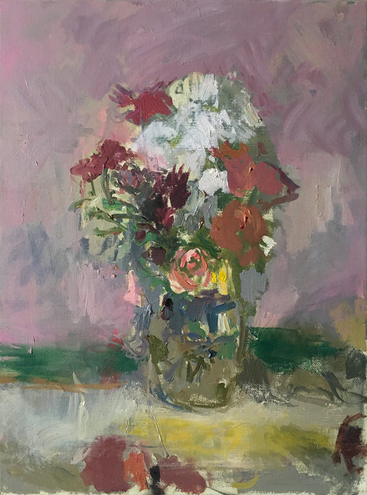 Pink Floral Still Life - Daniel Shadbolt