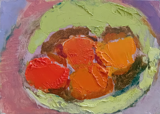 Tangerines in a Green Bowl on a Red Chair - Michael Weller