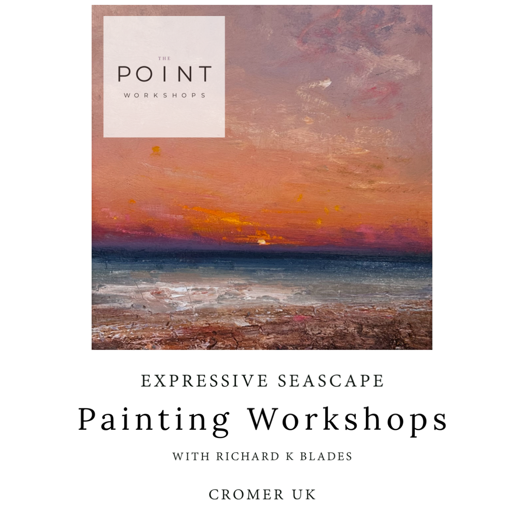 Painting workshop at The Point Contemporary in Cromer, Norfolk UK. Expressive Seascapes with Richard K Blades